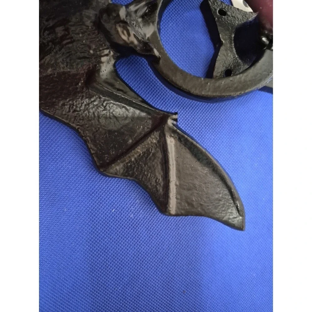 Haunted Manor Black Bat Metal Door Knocker Gothic Home Decor Halloween Spooky